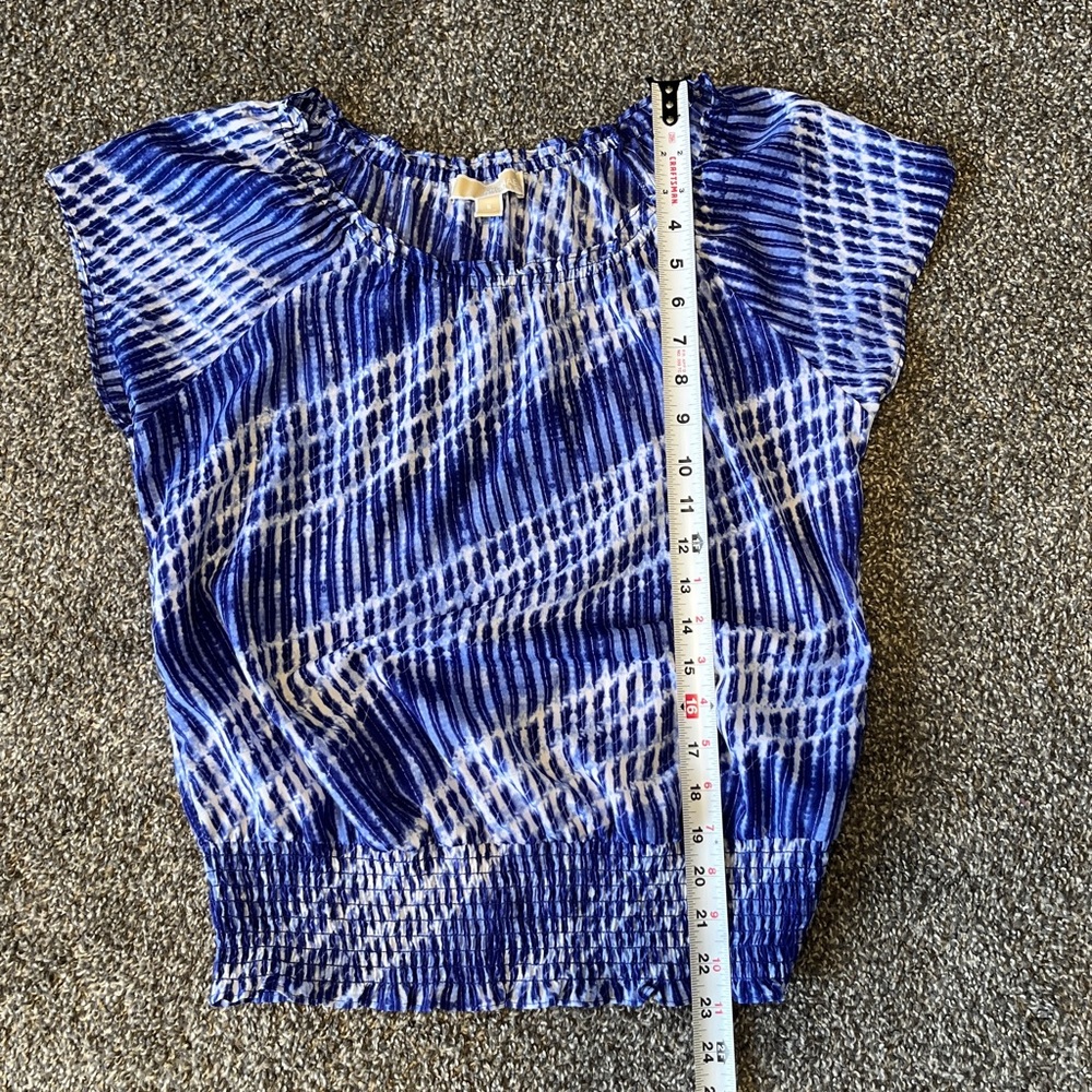 Michael Kors Blue and White Patterned Blouse Size S - Picture 4 of 7